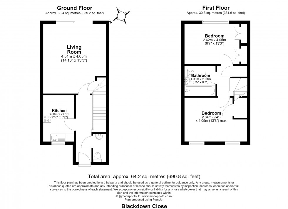 Floorplan for Blackdown Close, Stevenage, Hertfordshire